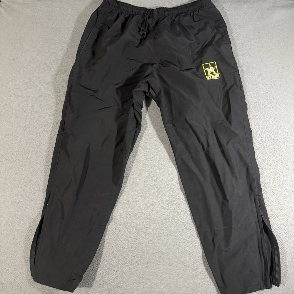 US Military APFU Pants Army Black Gold PT Physical Fitness Size Large Trousers